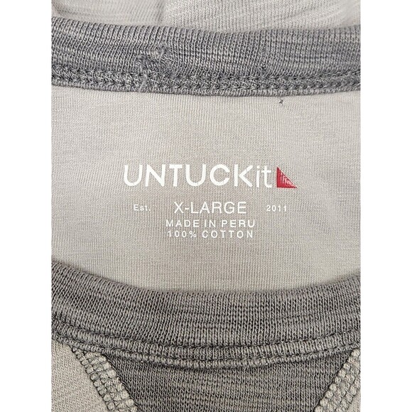 UNTUCKit Pocket T-Shirt Men's XL Gray Long Sleeve Cotton Crew Casual Almar - Picture 4 of 5